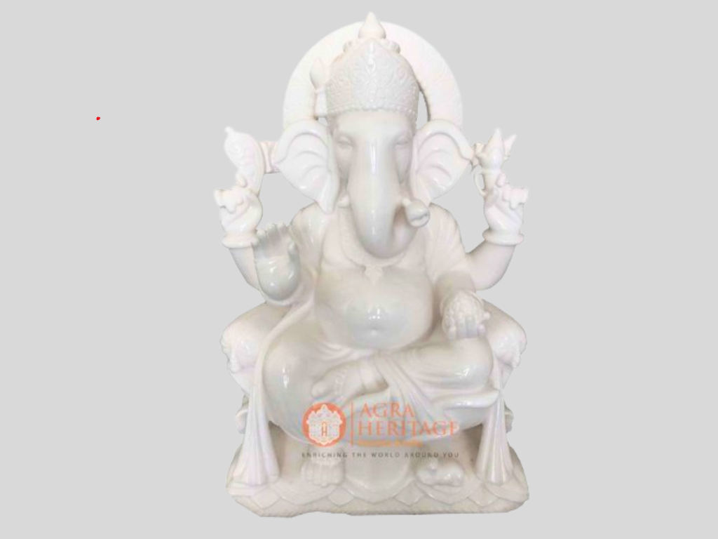 White Marble Ganpati Vinayak Ganesha Idol Statue